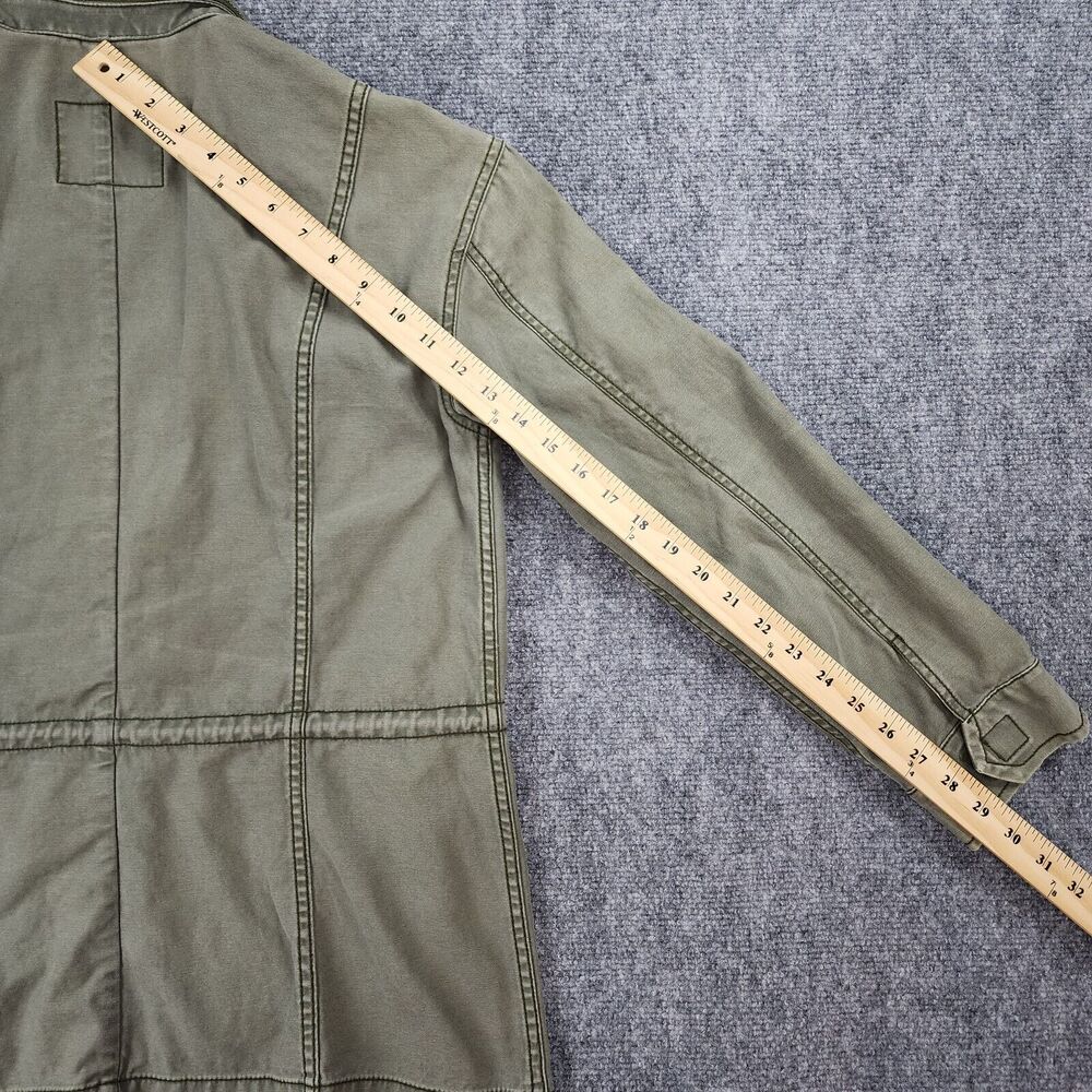 American Eagle Jacket Womens Medium Green Full Zip Button Up Military Chore Coat - Picture 7 of 16
